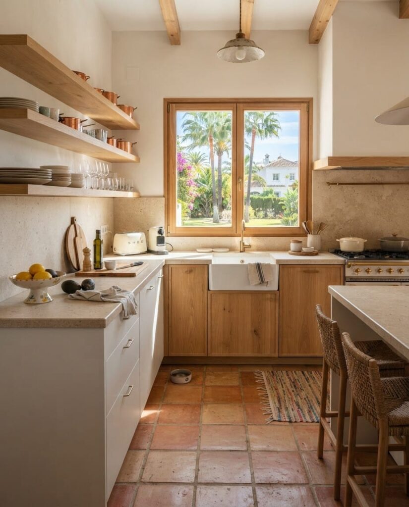 Ilustración generada con IA: Cocina reformada en una vivienda de Marbella